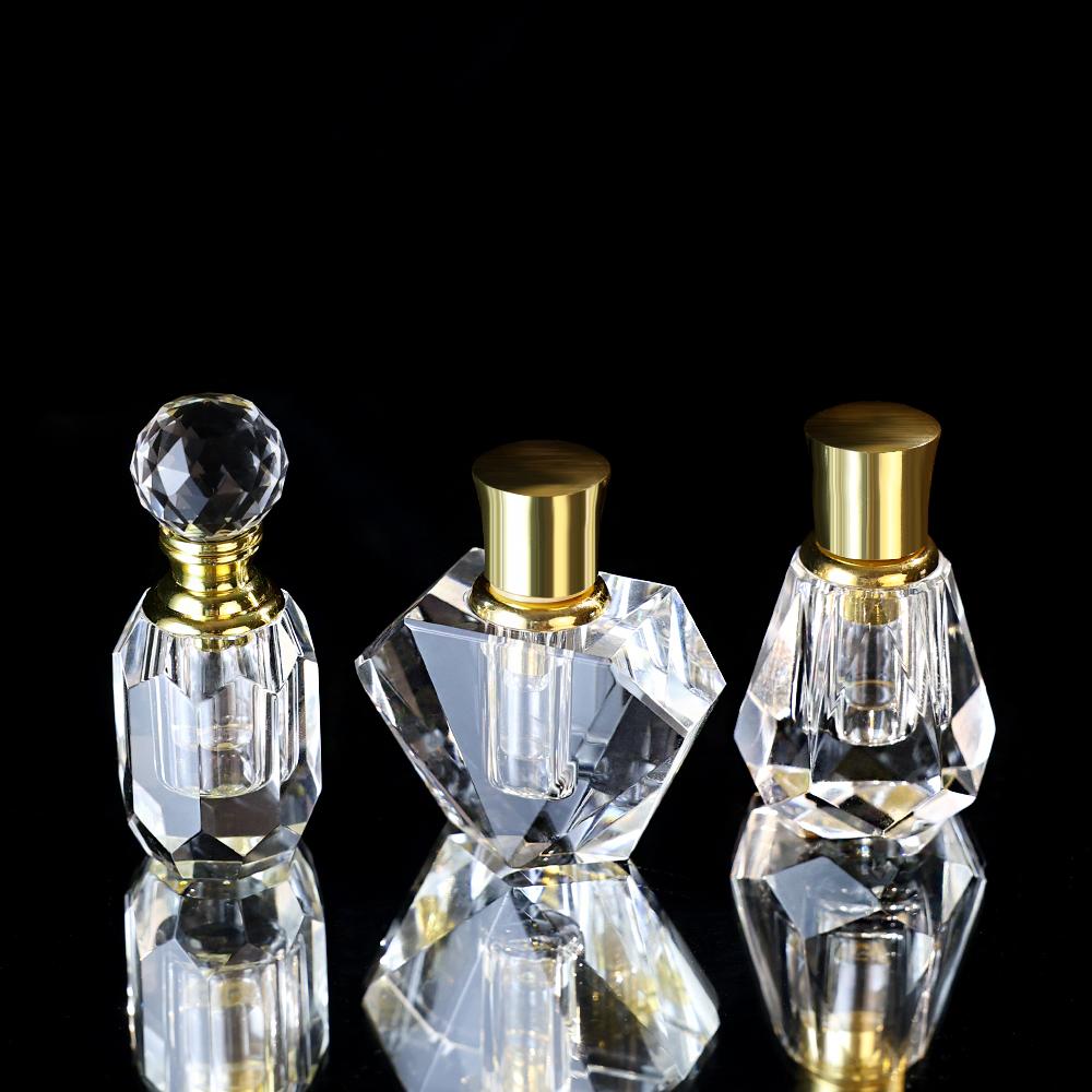 Manufacture 1ml 2ml 3ml Small Essential Oil Bottle Refillable Empty Crystal Bottle Stick Glass Perfume Bottle With Cap