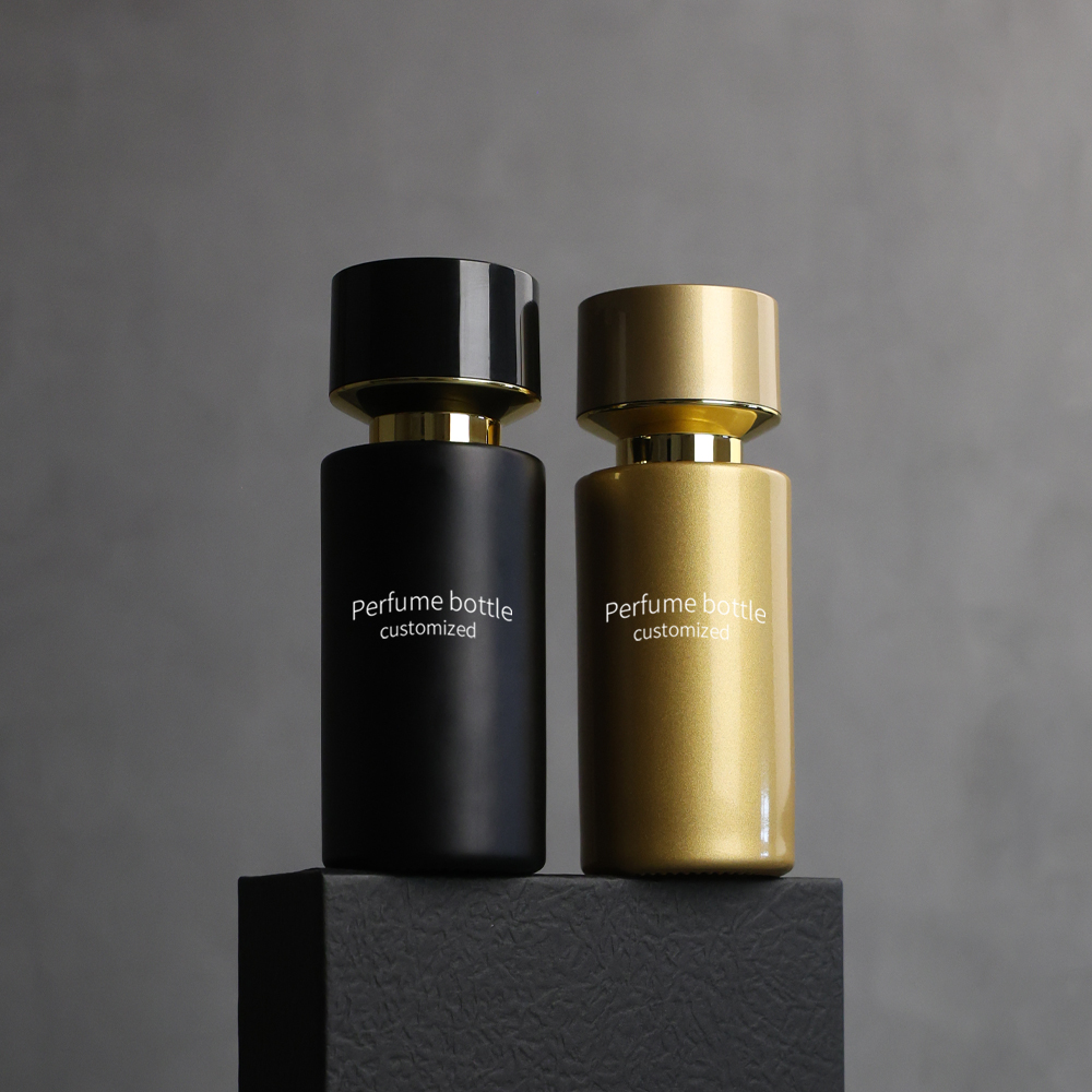 Support sample service 50ml Luxury Custom Refillable Cylindrical Clear Spray Empty Glass Perfume Bottle with Packaging Box