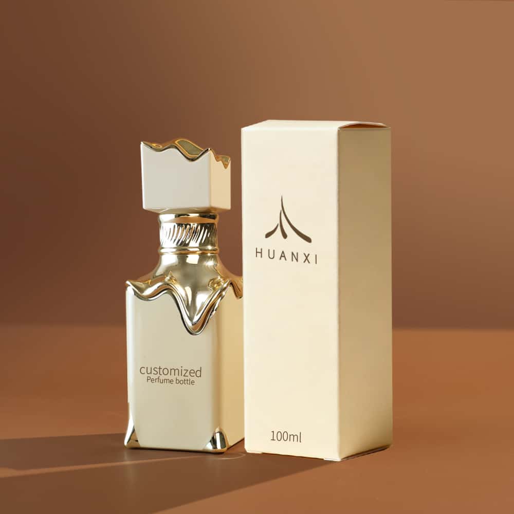 Luxurious Packaging Perfume Bottle 100ml Middle East Style Arabic Pressurized Spray Glass Bottle with Golden Cap and Sprayer