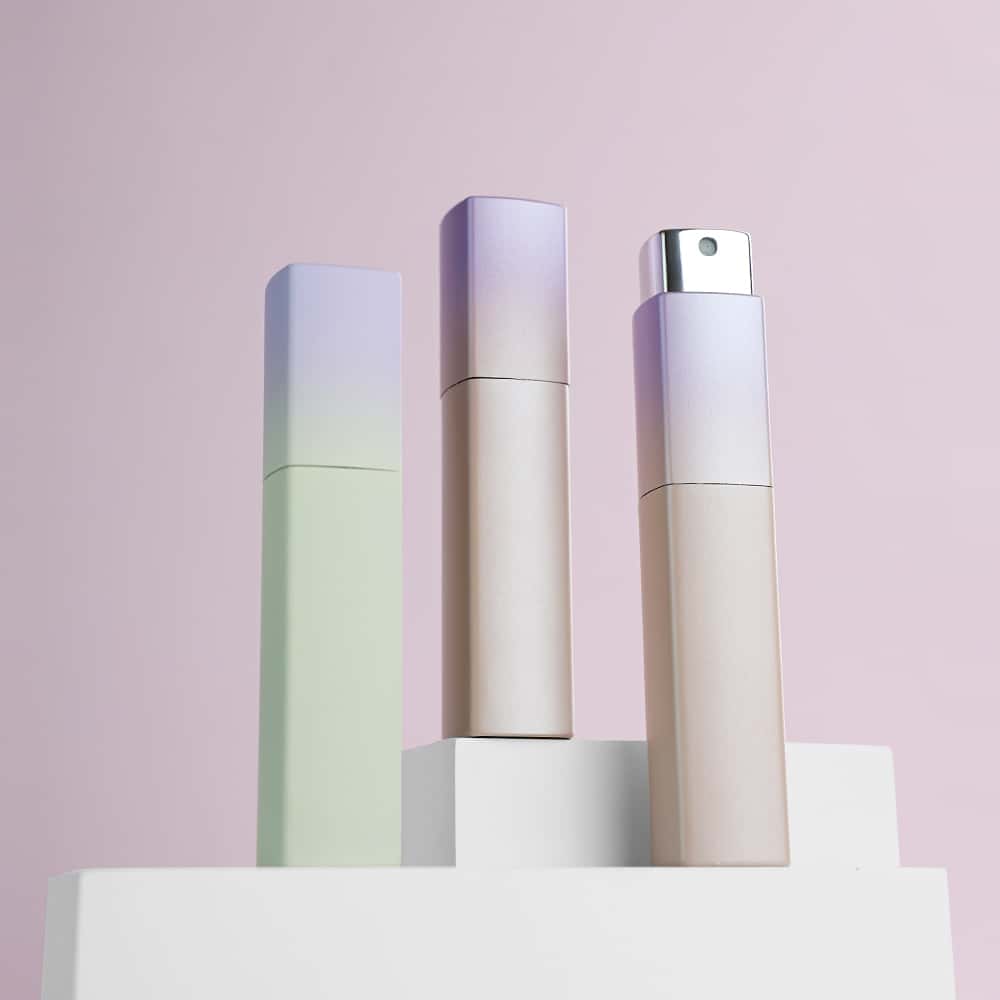 Gradient Pastel Twist-Lock Perfume Atomizers – Mint, Lilac & Beige